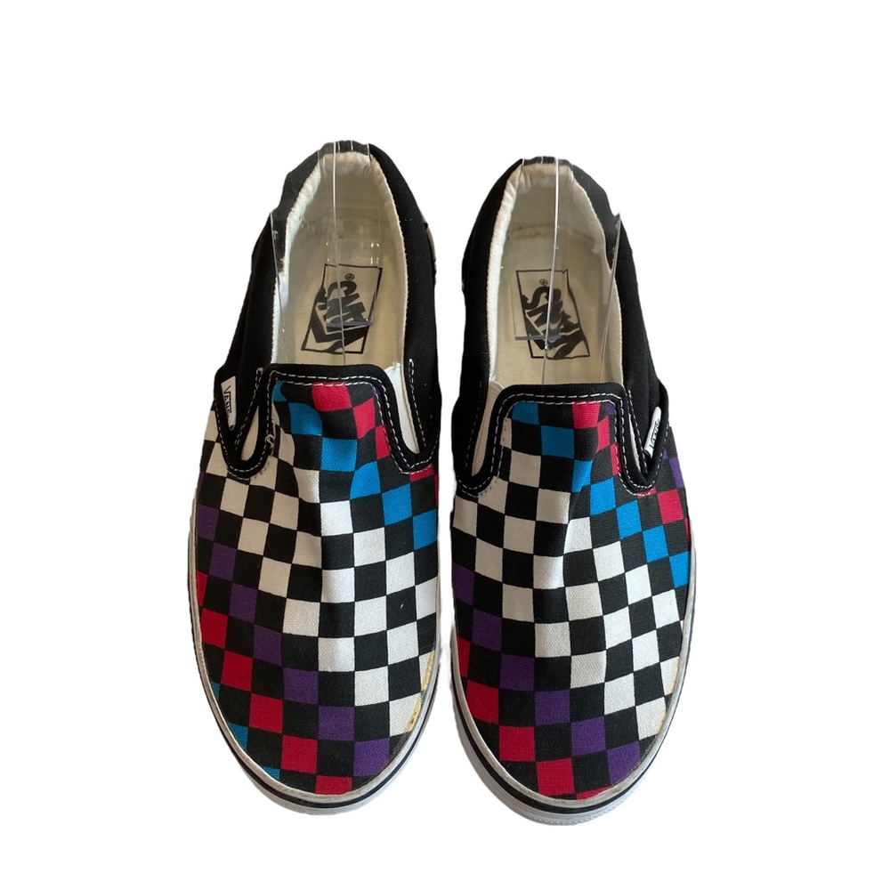 Vans Slip On Checkerboard shoes black white blue red and purple